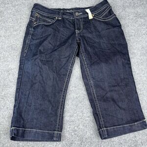 Sweet Vibe Capri Jeans Women's Size 11 Dark Wash Stretch Denim Cropped Pants Y2K